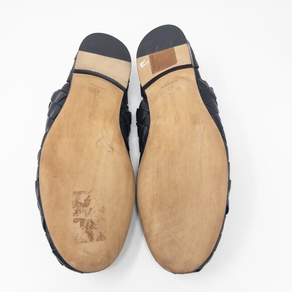 Bottega Veneta Men’s Intrecciato Weave Leather Slippers Loafers Size 43 Black - Picture 7 of 7